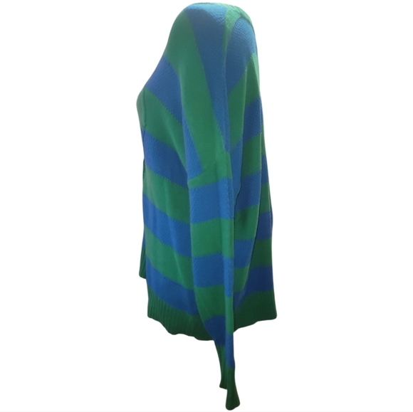Torrid Lovesick skeleton stitch Striped Green Blue pullover Sweater 0 12 - Picture 5 of 7